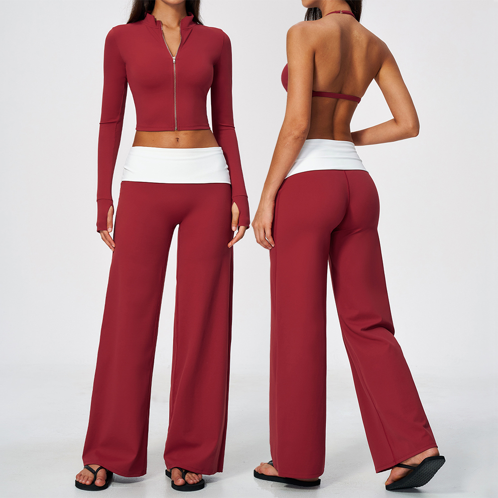 Yoga Fitness Yoga - Zip Jacket Wide Leg Pants 2