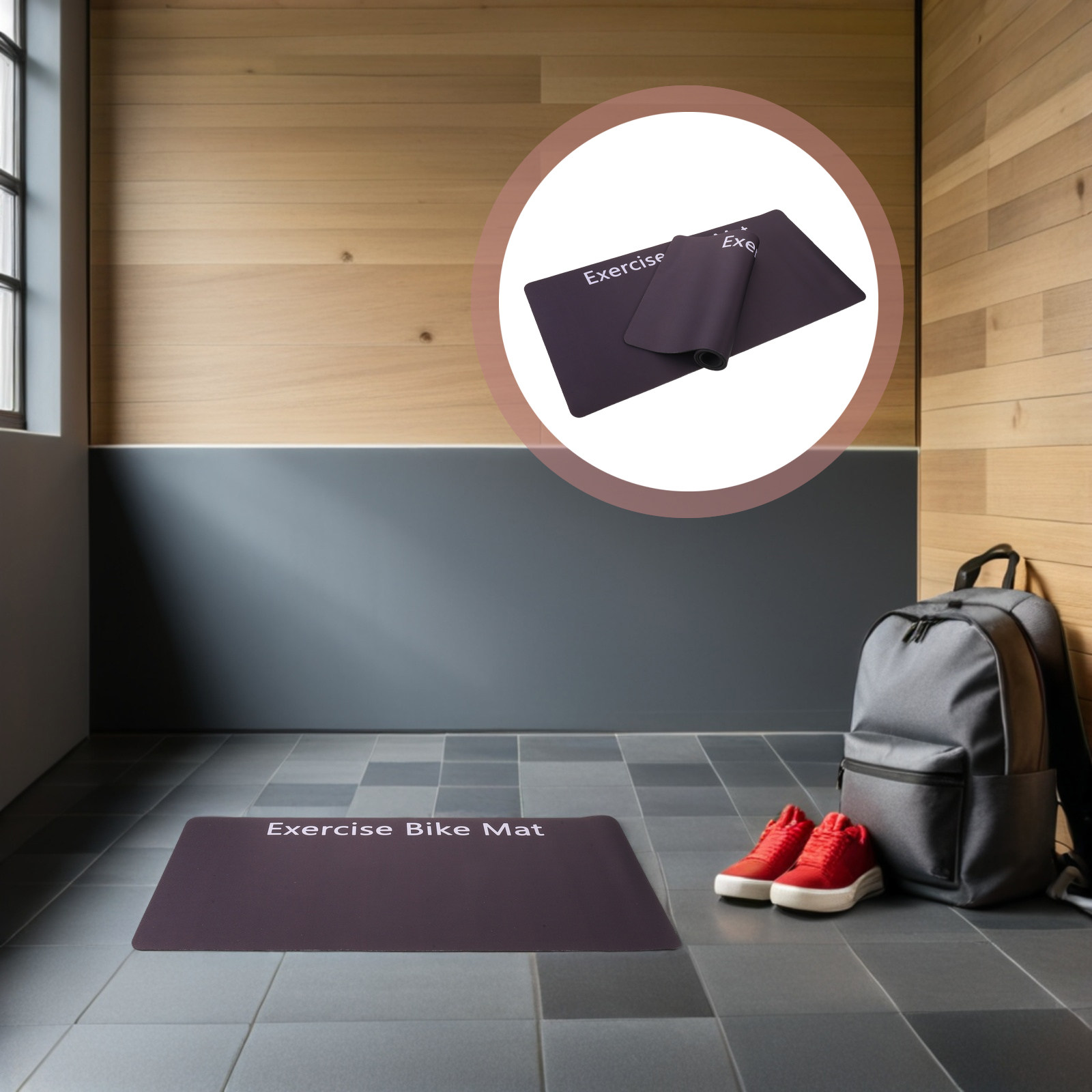Gym Floor Mats - 2Pcs Exercise Equipment Shock Absorbing Mat