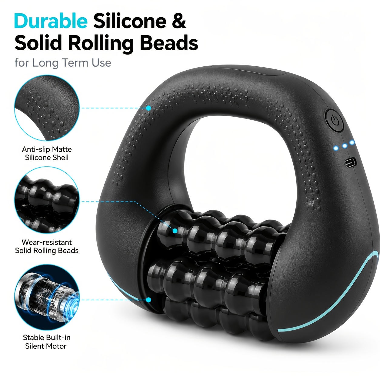 Shoulder Massage Ball - Handheld Electric Roller Impact Massager Rechargeable