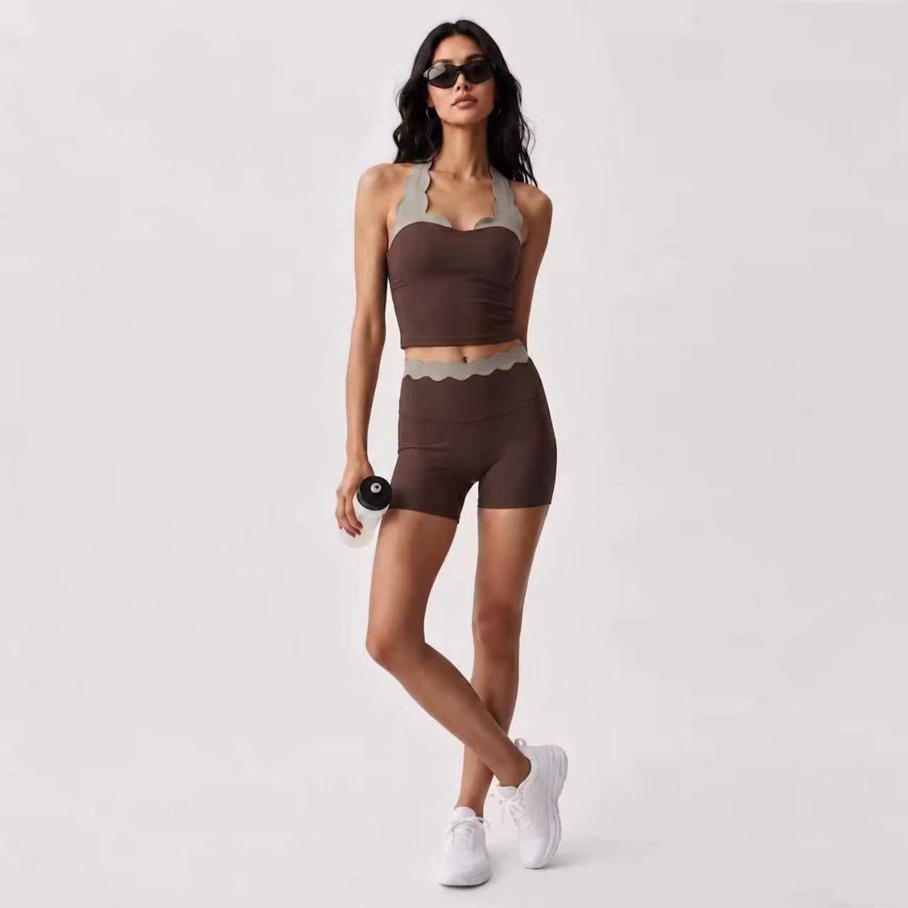 Women 2‑Piece Yoga Outfit Two‑ - Yoga Và Fitness ulasan dan harga