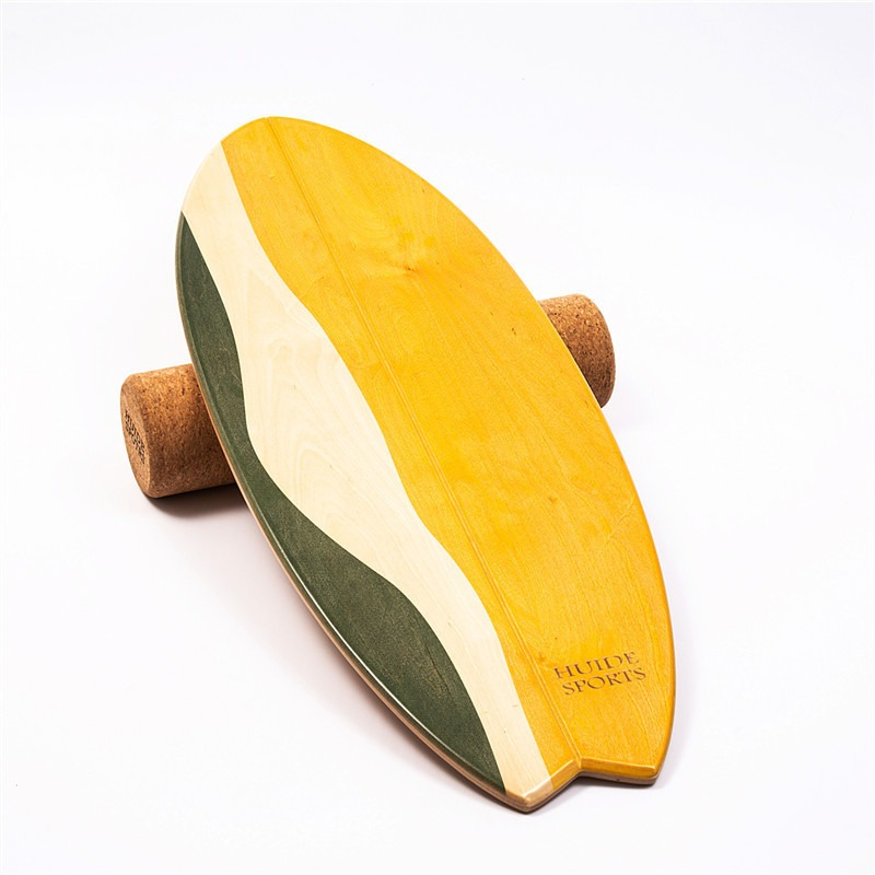 `Fish‑Shaped Wooden Surfing Ba - Balance Board Fitness ulasan dan harga