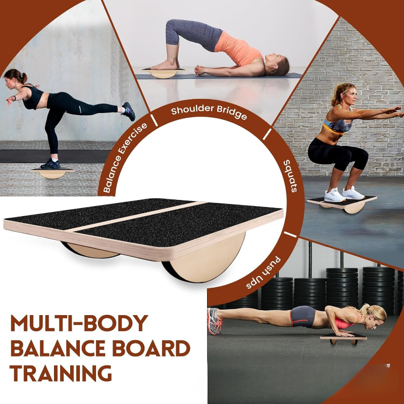 2-in-1 Wooden Tilt Balance Boa - Balance Board Fitness ulasan dan harga